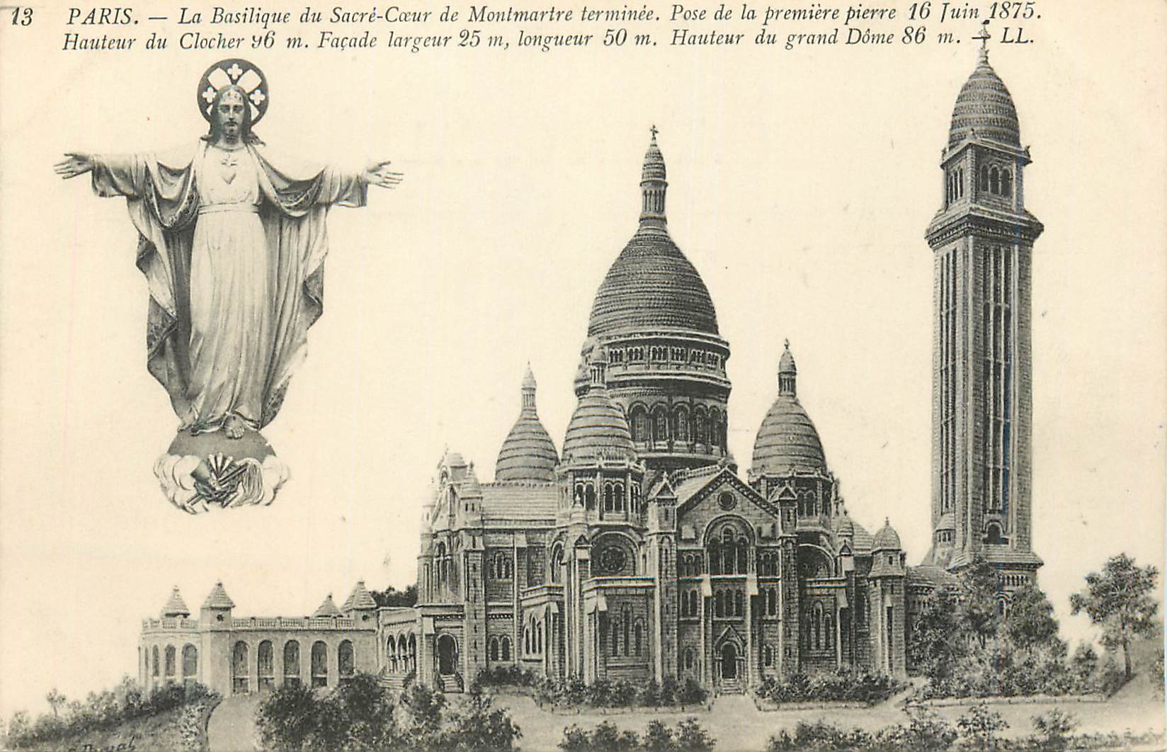 CPA Paris la basilique du sacre coeur du montmartre terminee