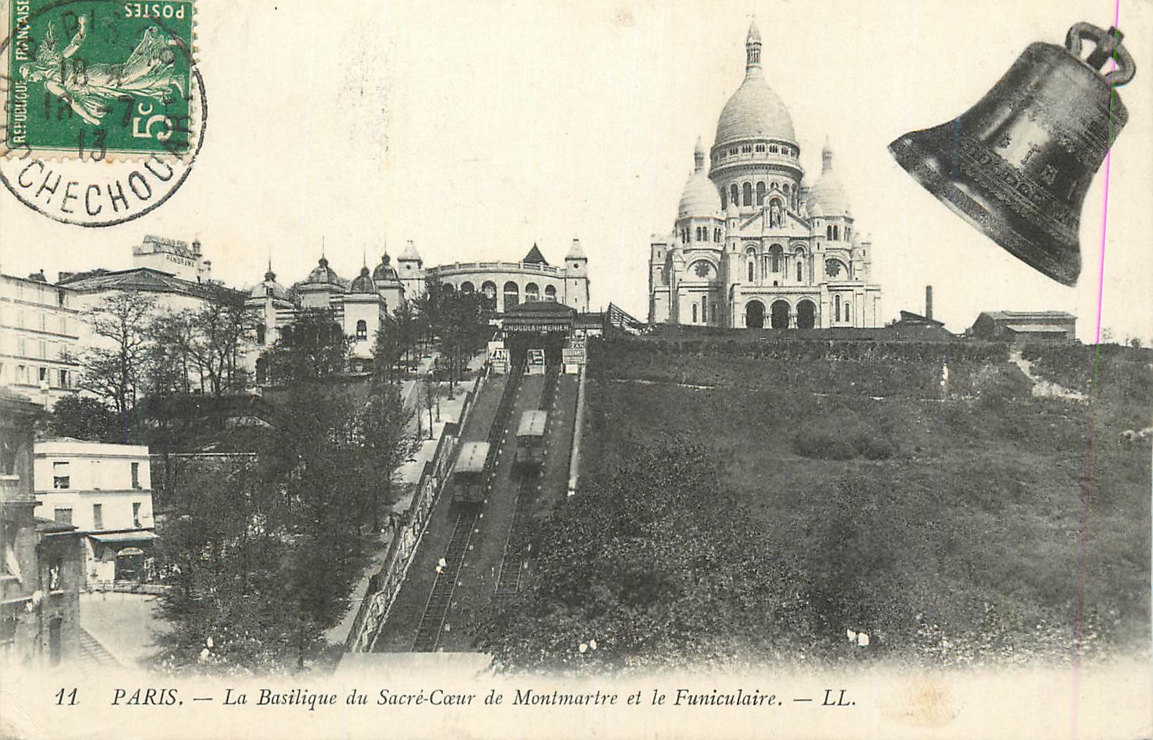 CPA Paris la basilique du sacre coeur de montmartre et le funiculaire Cloche