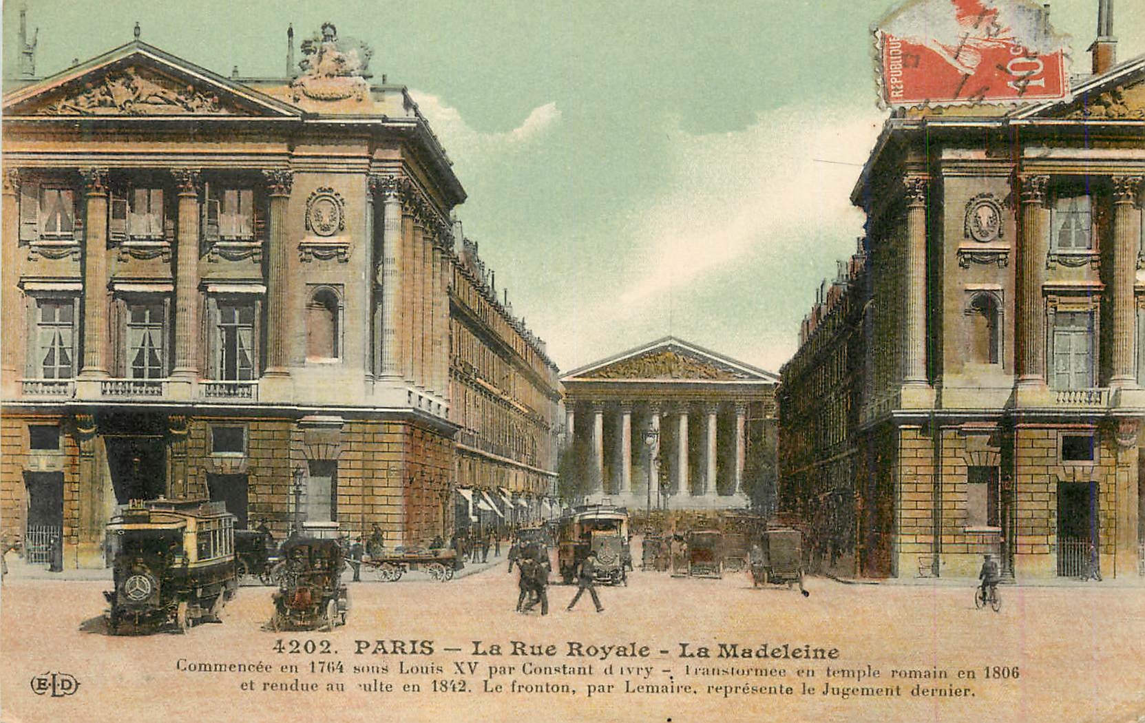 CPA Paris la rue royale la madeleine