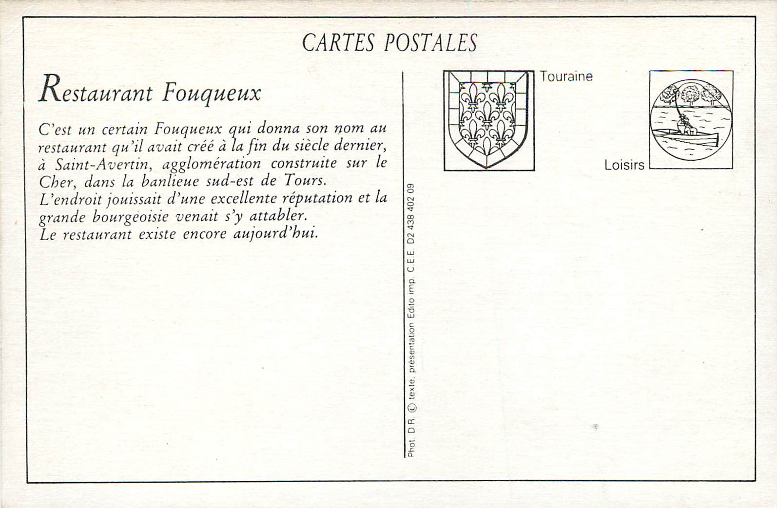 REPRO St Avertin (I et L) Restaurant Fouqueux — Rückseite