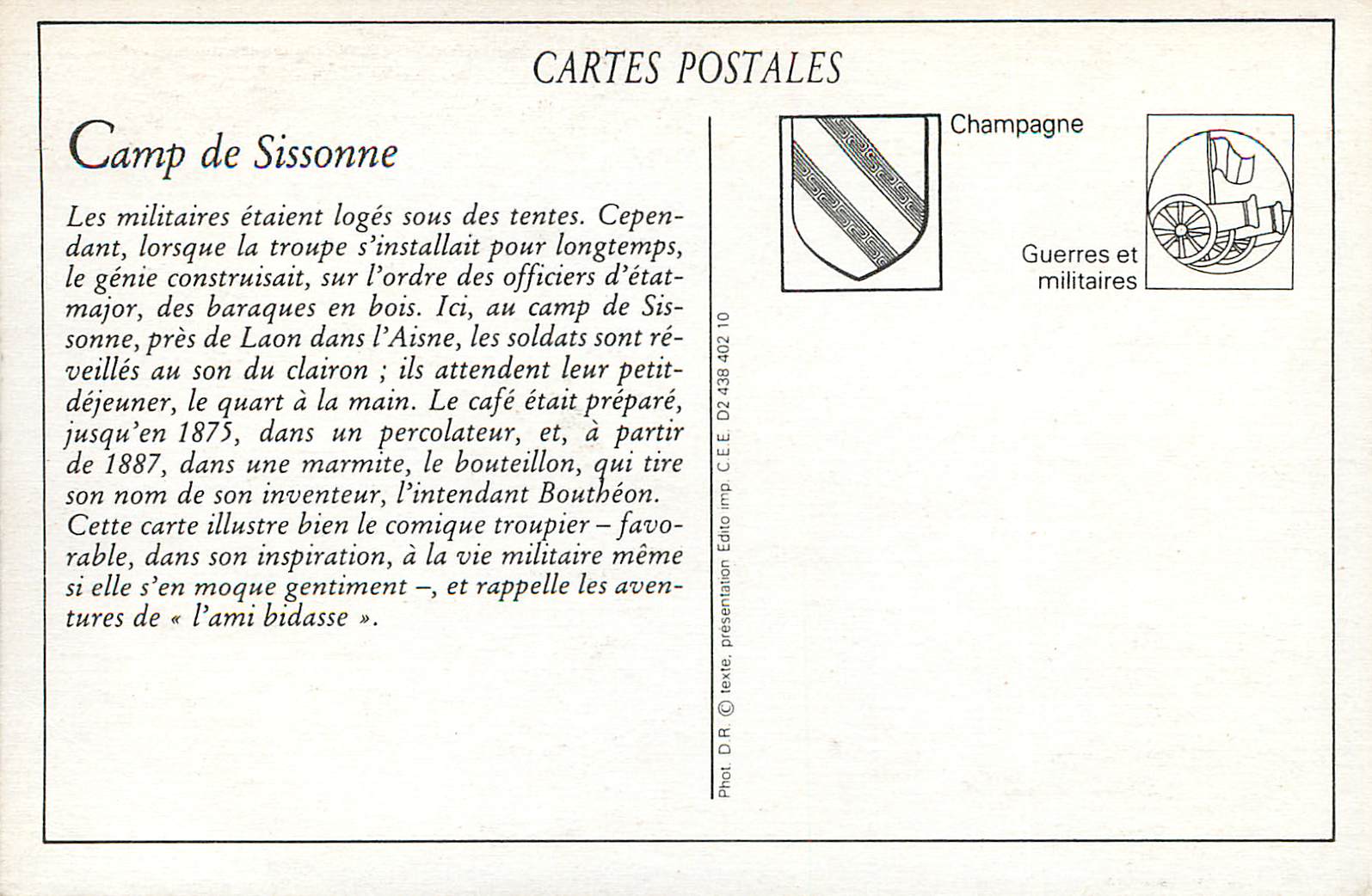 REPRO Camp de Sissonne (Aisne) Le Reveil Militaria — Back