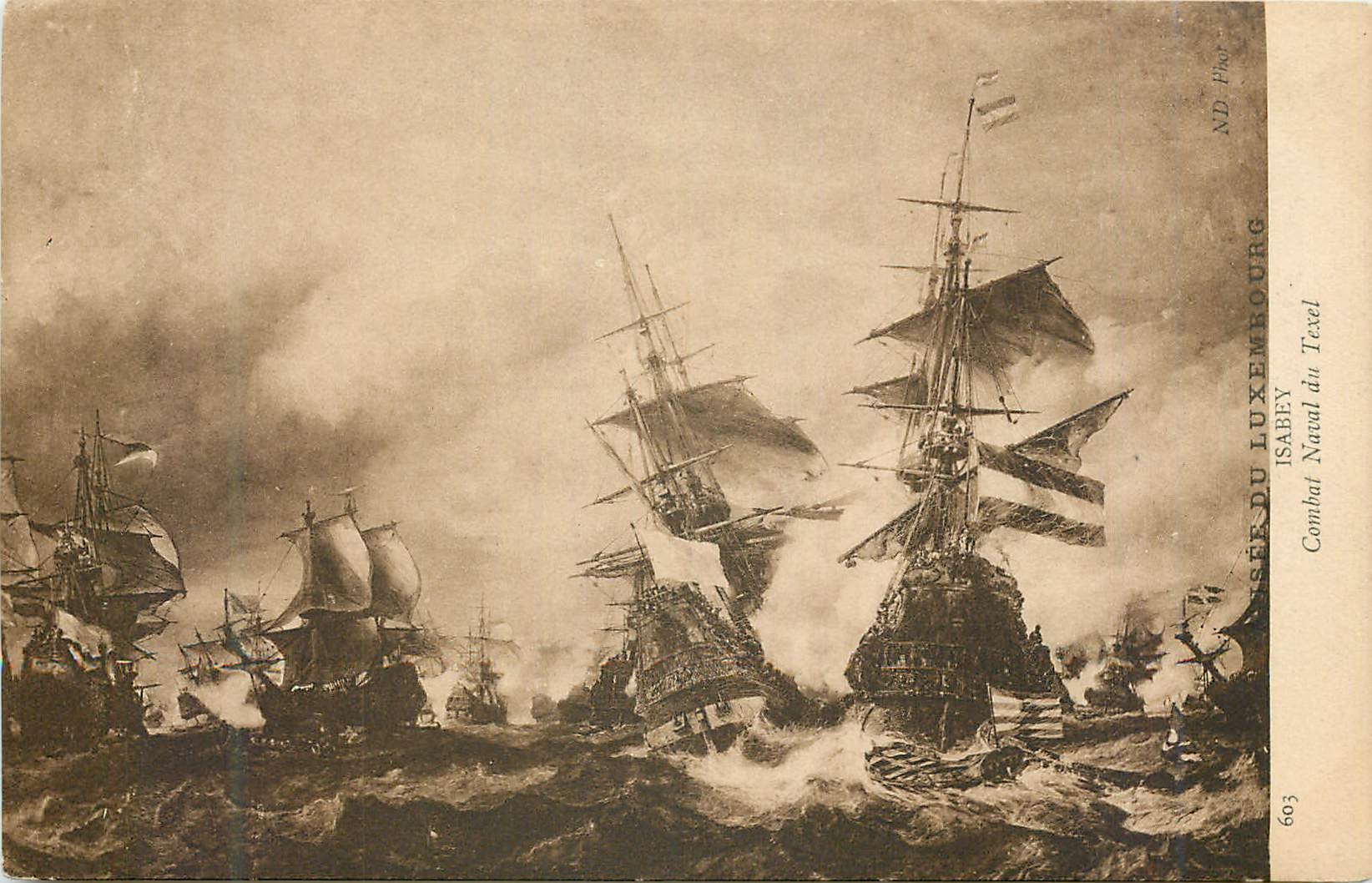 CPA Isabey Combat Naval du Texel Paris Musee du Luxembourg
