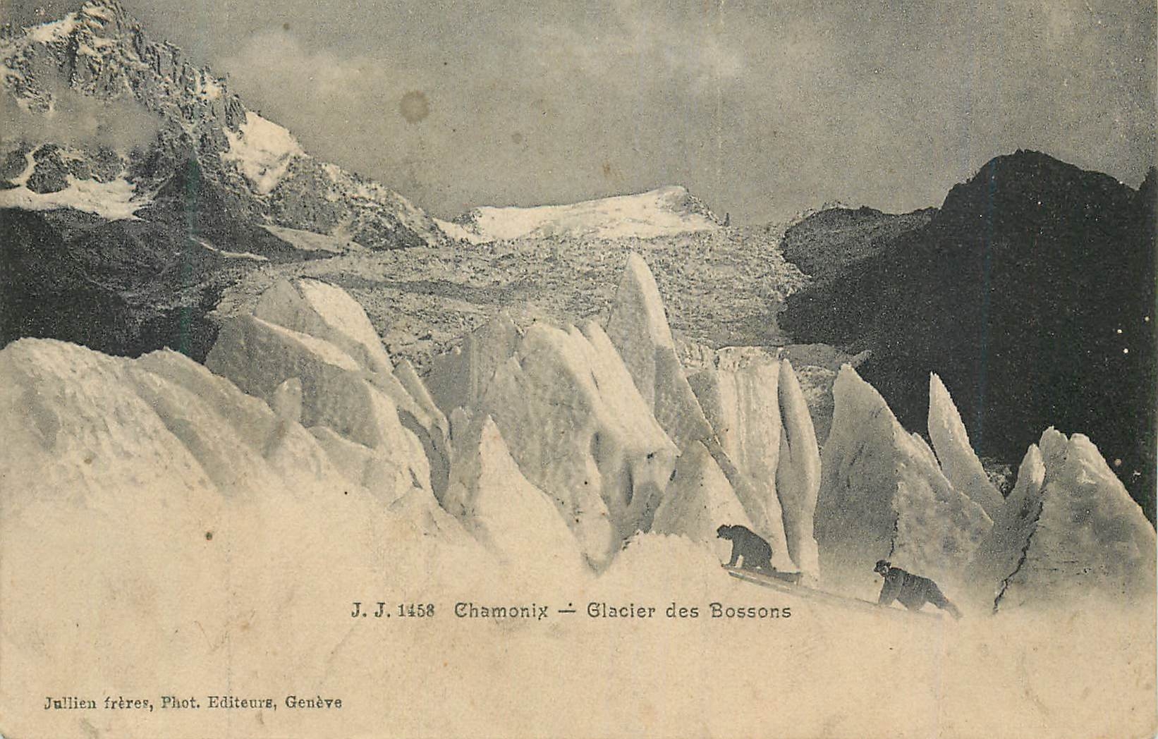 Chamonix — Glacier des Bossons — Jullien frères, Phot. Editeurs, Genève, n° J.J. 1458