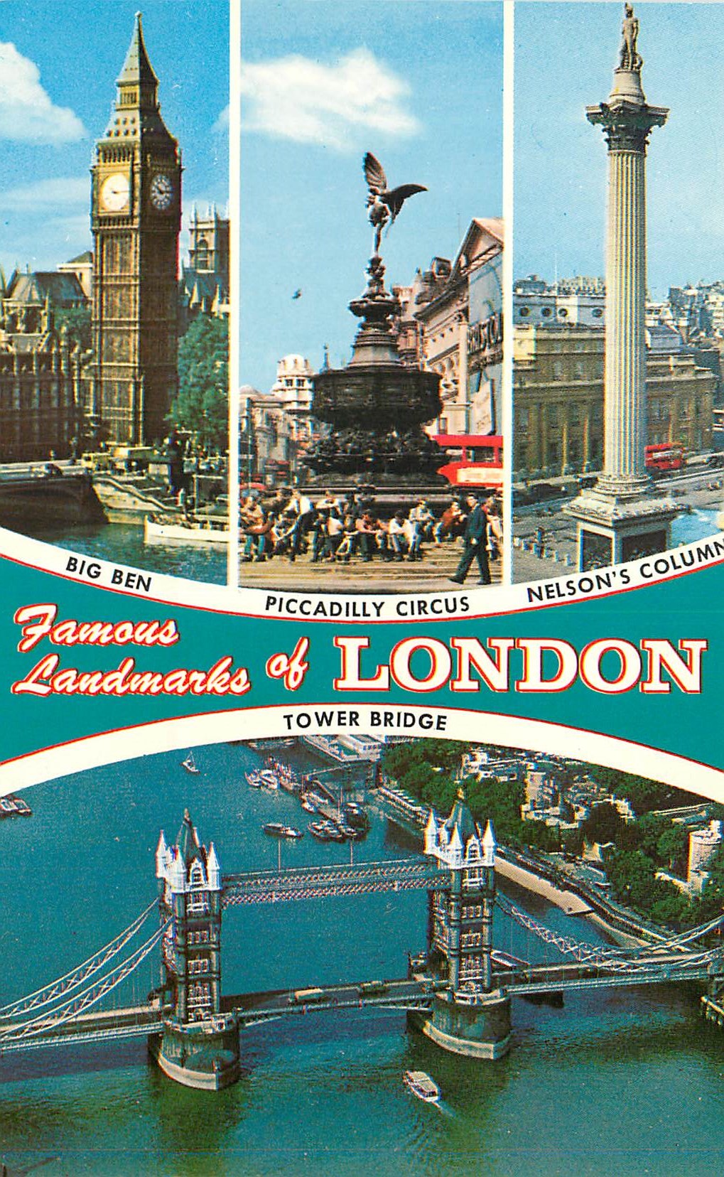 CPM London Tower Bridge Big Ben Piccadilly Circus Nelson's column