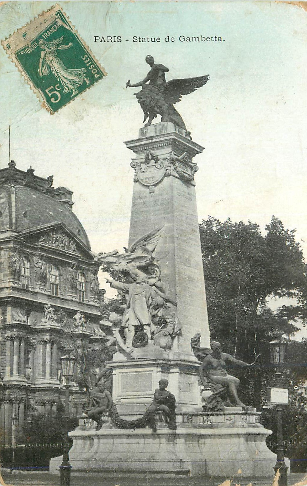 CPA Paris Statue de Gambetta