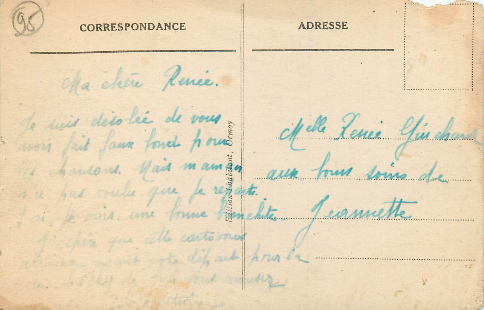 CPA Ormoy (S et O) Le Moulin Vue sur l'Essonne — Rückseite