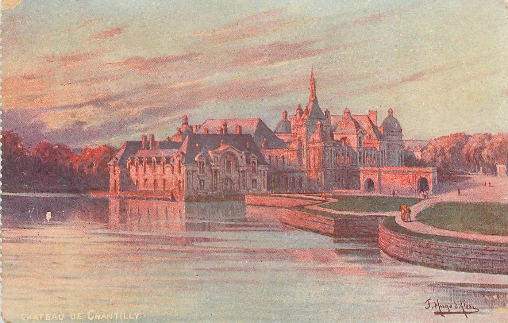 Château de Chantilly — vue peinte — F. Hugé d'Allier