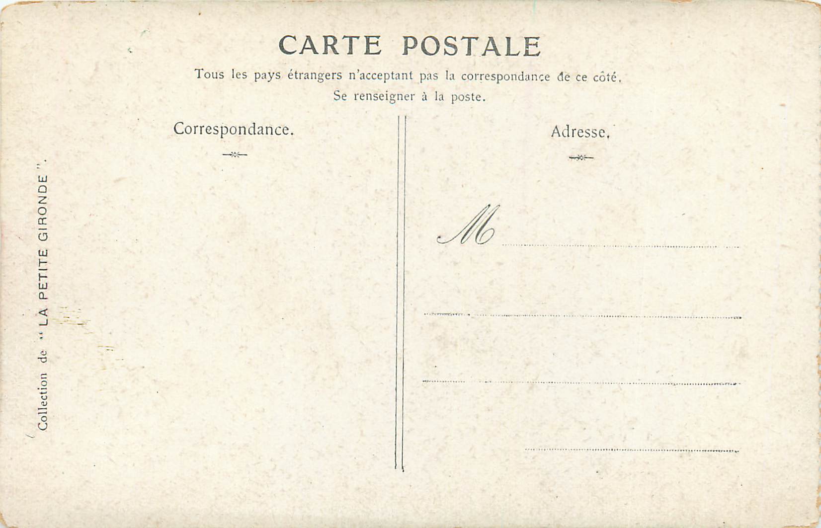 Château de Chantilly — vue peinte — F. Hugé d'Allier — Verso
