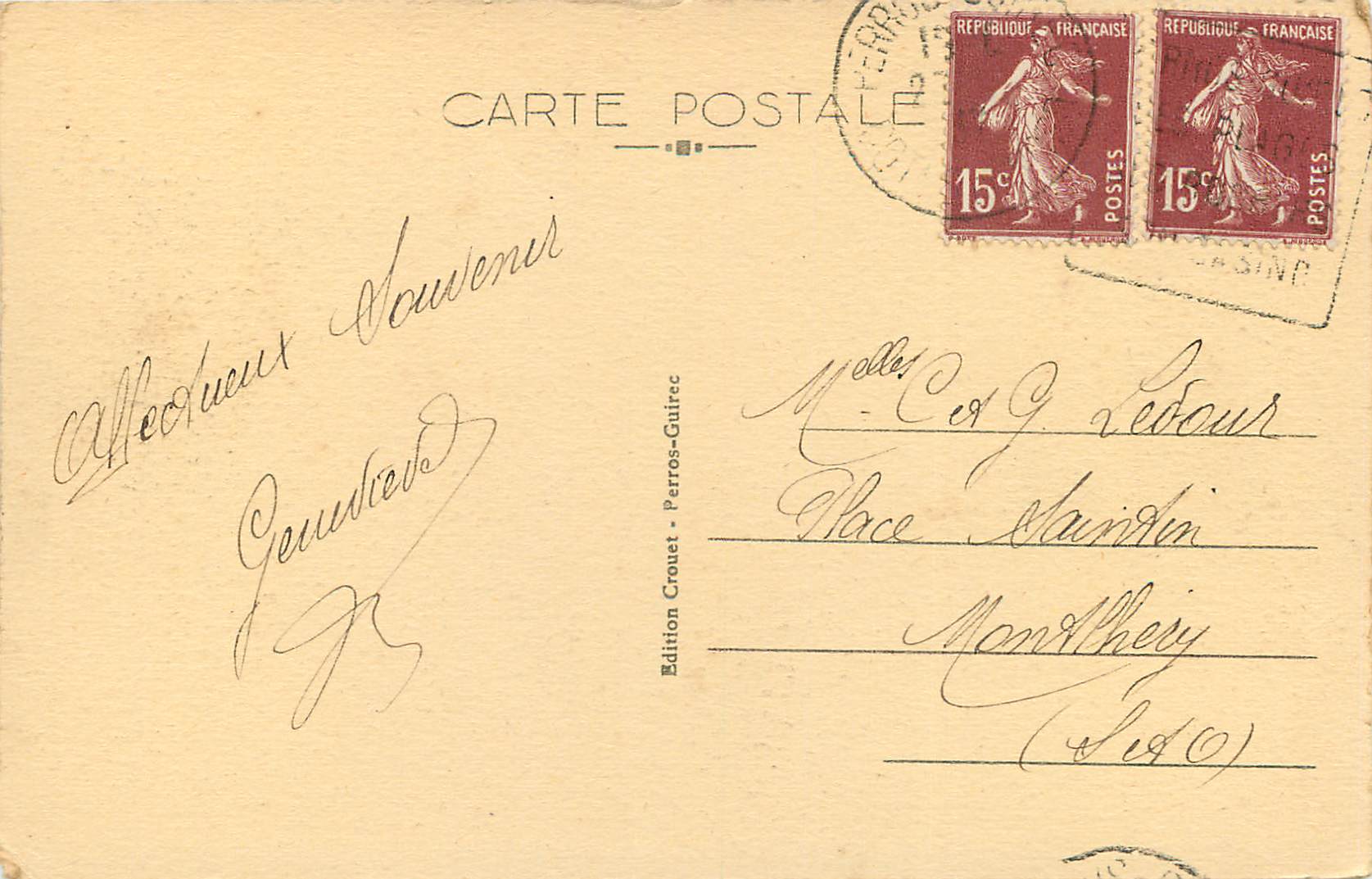 PLOUMANACH (C.-du-N.) — La Guérite — Édition Crouet - Perros-Guirec — Rückseite