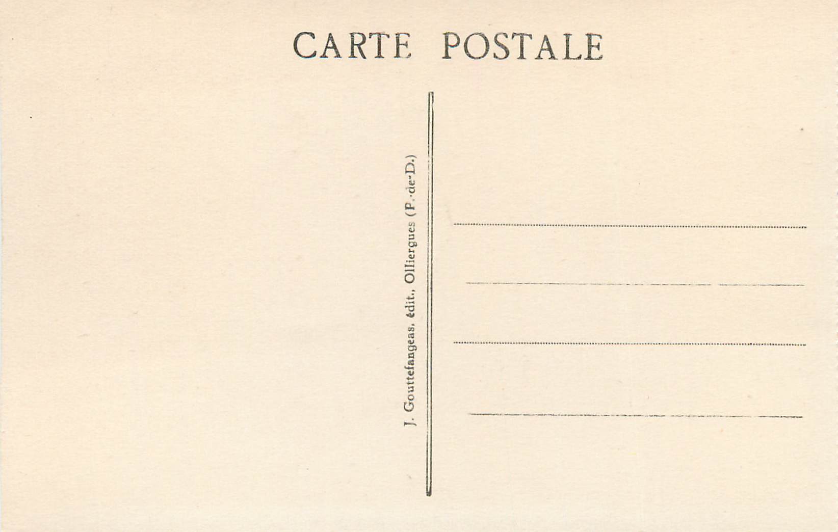 LE MONT-DORÉ - Route du Sancy — J. Gouttefangeas, Olliergues (P.-de-D.) — Rückseite