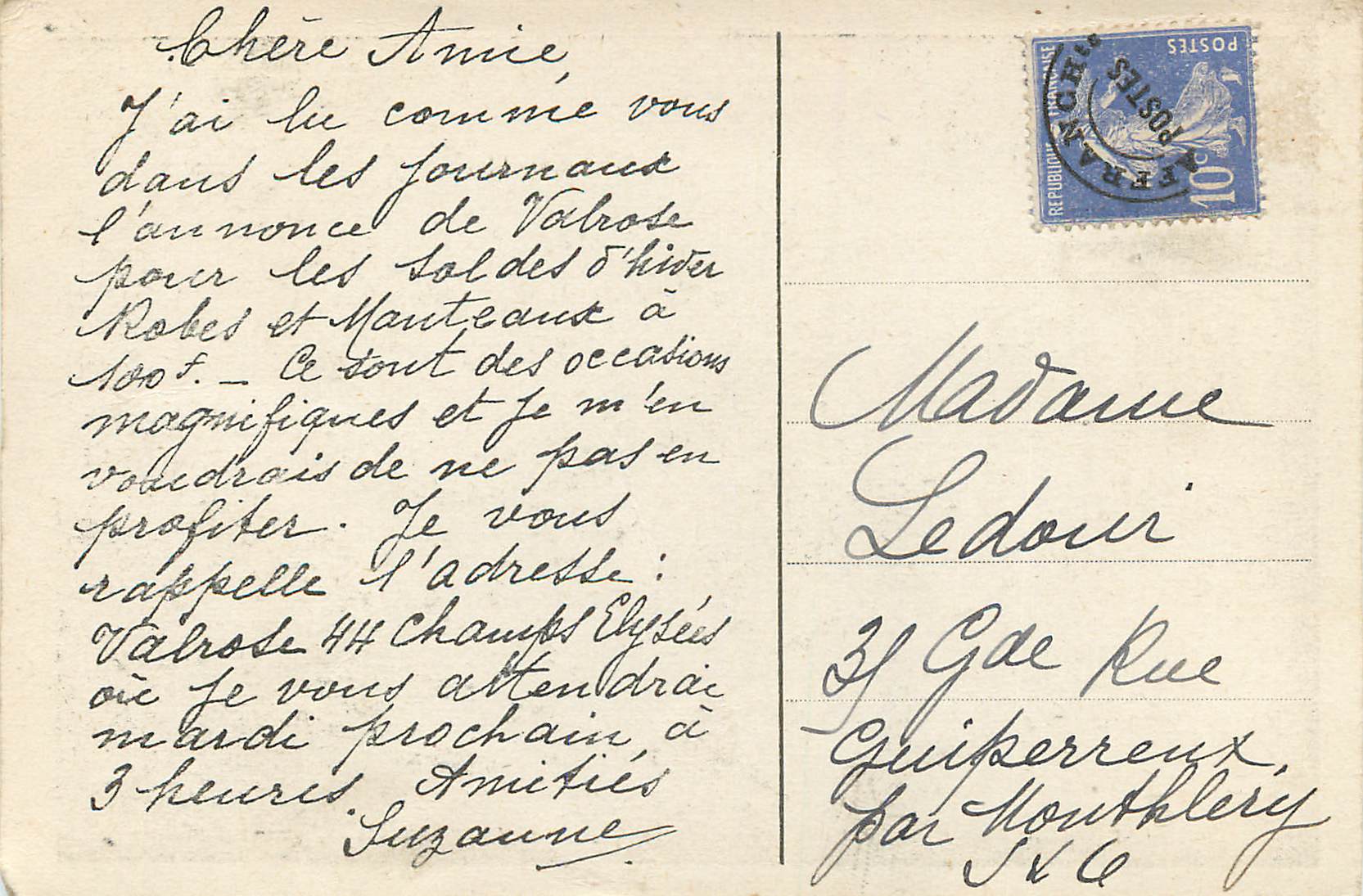 CPA Maison dans la foret — Verso
