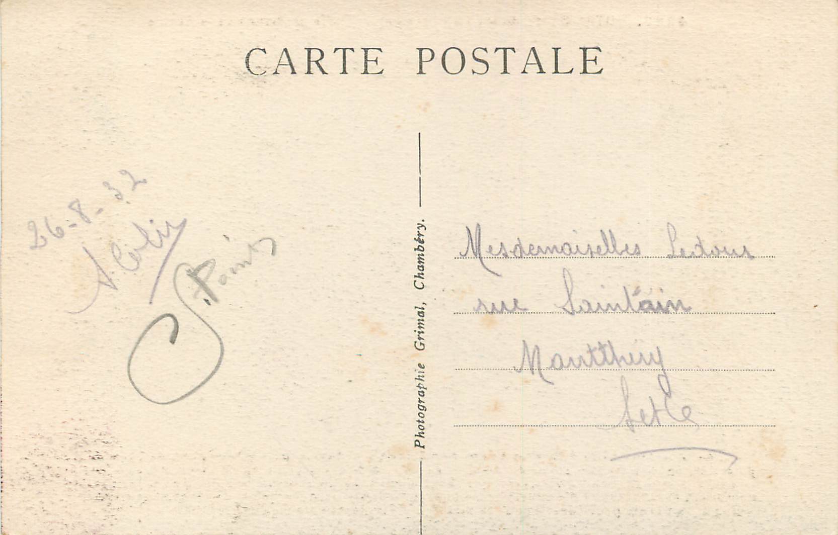 CPA Notre Dame-de-Myans (Savoie) Marie gardienne de la Savoie — Rückseite