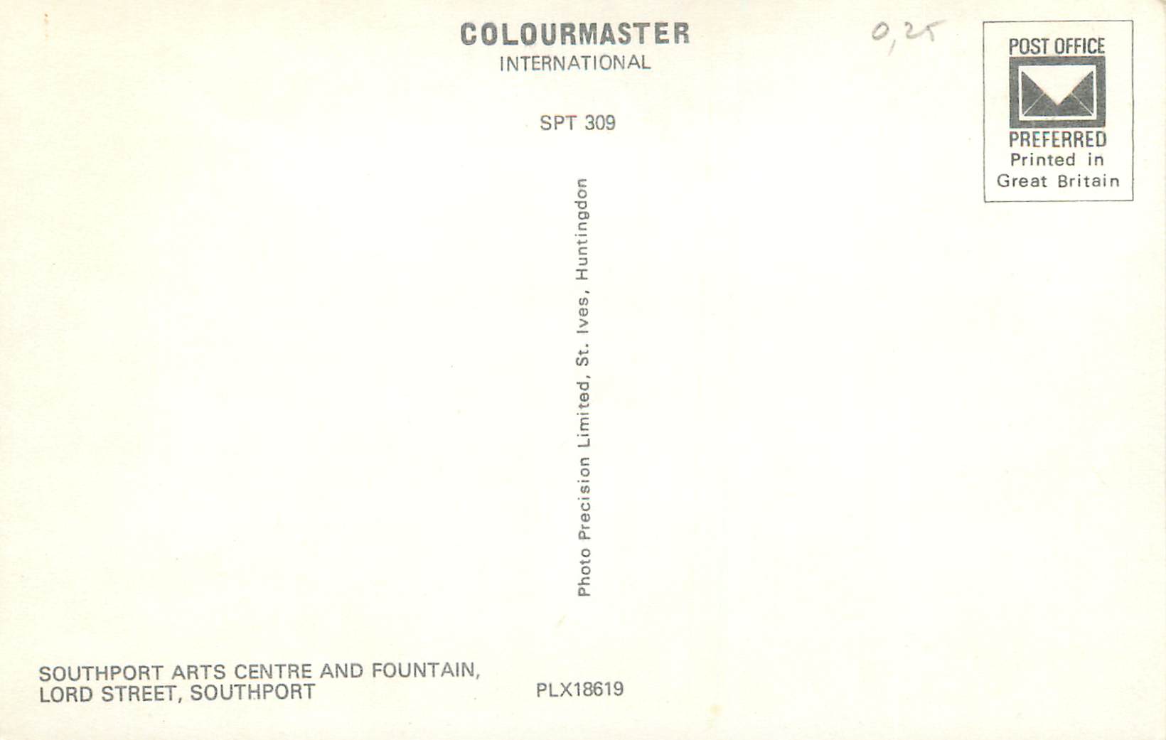 CPM Southport Arts Centre and Fountain Lord Street Southport — Rückseite