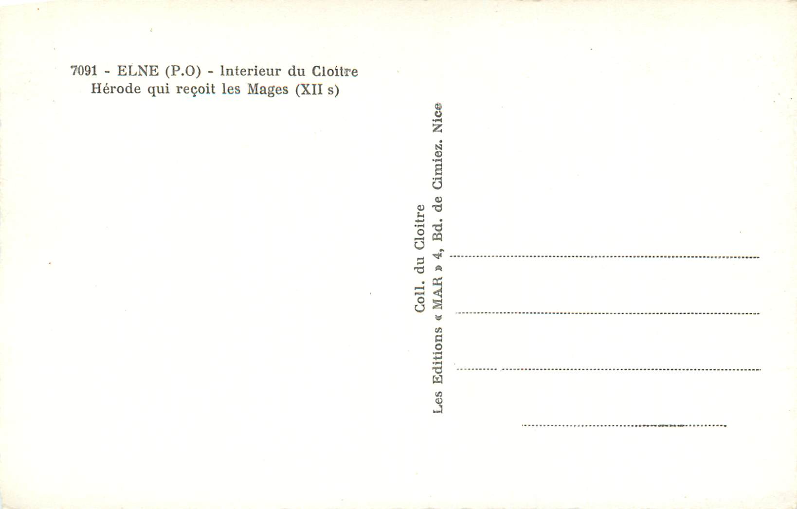 CPM Elne (P O) Interieur du Cloitre Herode qui recoit les Mages — Rückseite