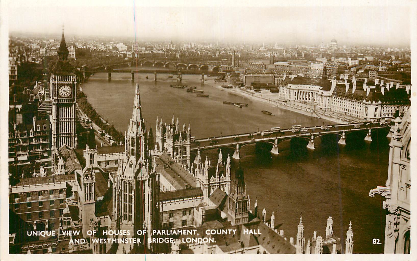 CPM Unique View of Houses of Parliament County Hall and Westminster Bridge London