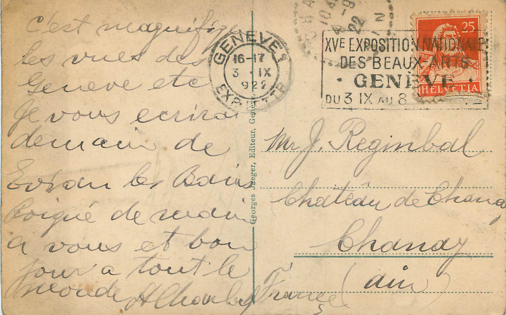 CPA Geneve Le Kurseal — Verso