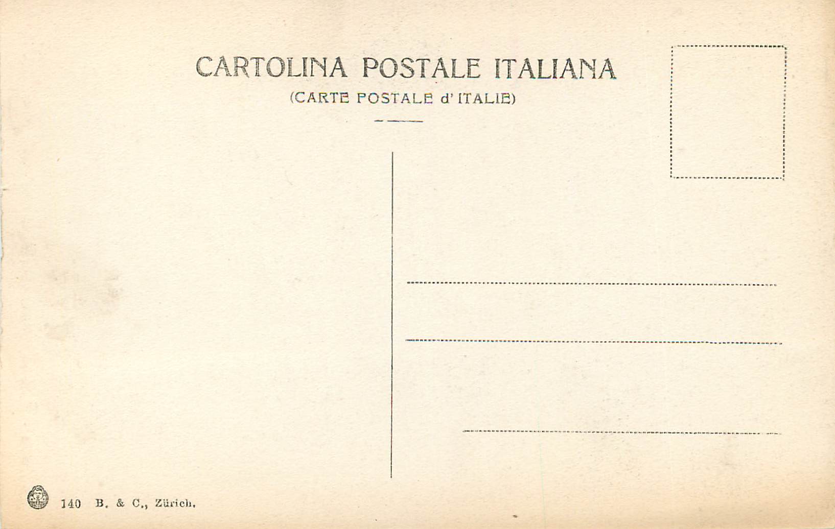 CPA Genova Staglieno Monumento Carlo Erba (Scult Saccomanno) — Rückseite