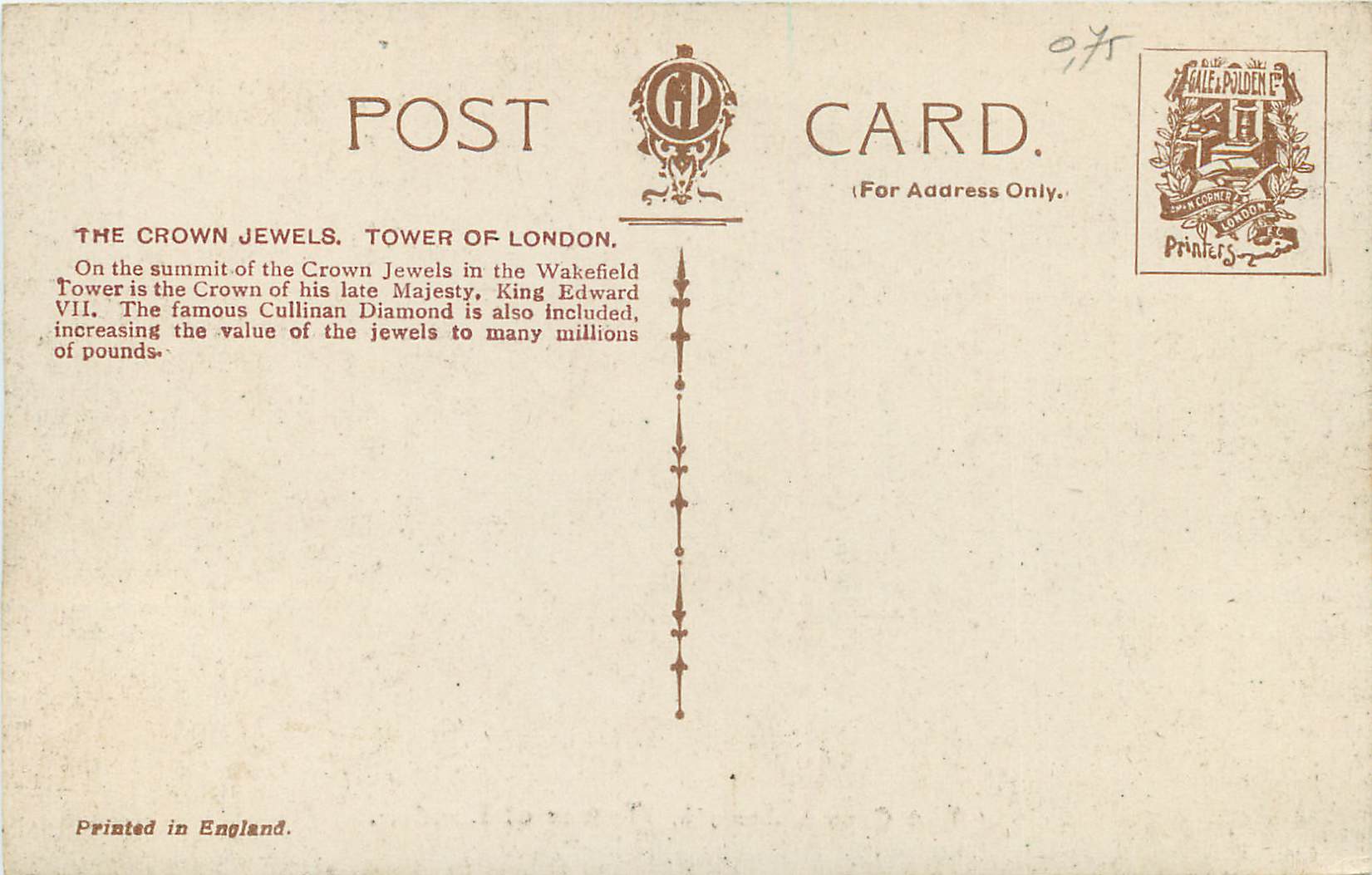 Les Joyaux de la Couronne — Tour de Londres — Mace of Sergiant's Arms — Rückseite