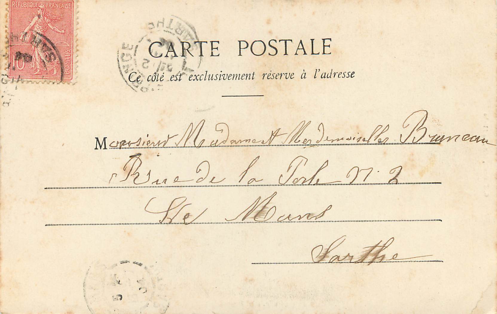 CPA Chateau du Lude Le Petit Salon — Verso