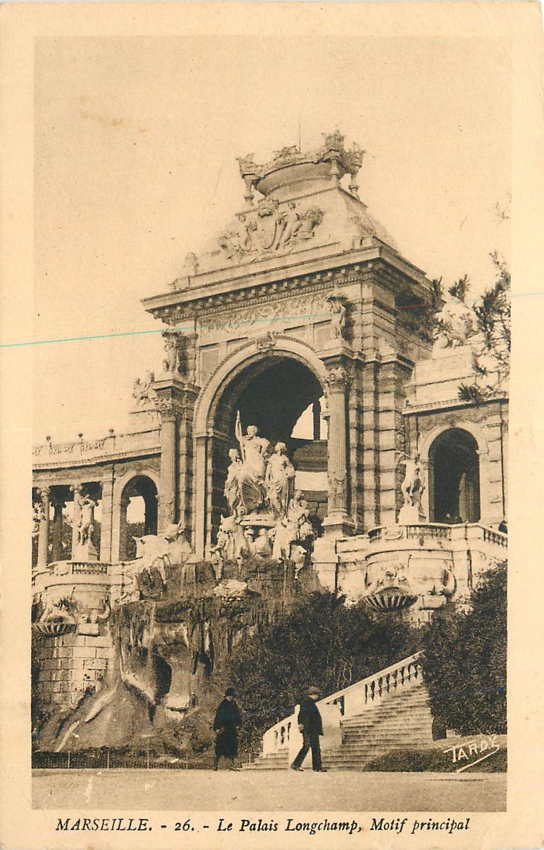 CPA Marseille Le Palais Longchamp Motif principal