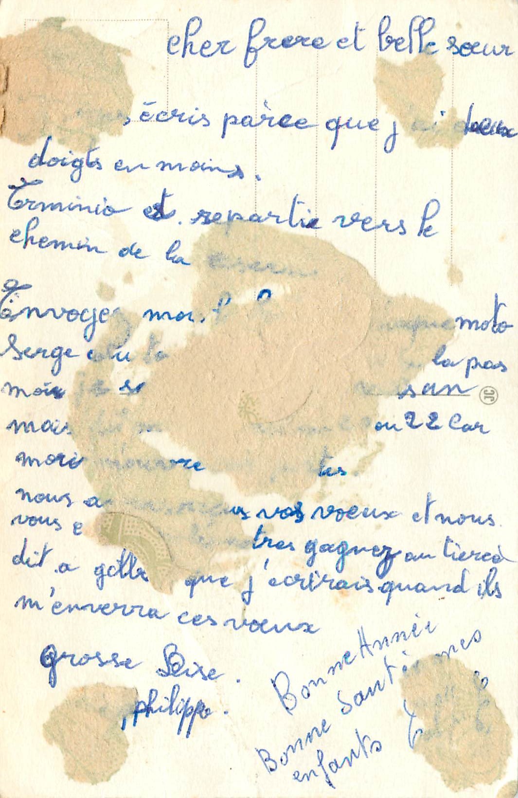 CPA Bonne Annee Enfant Poupee — Rückseite