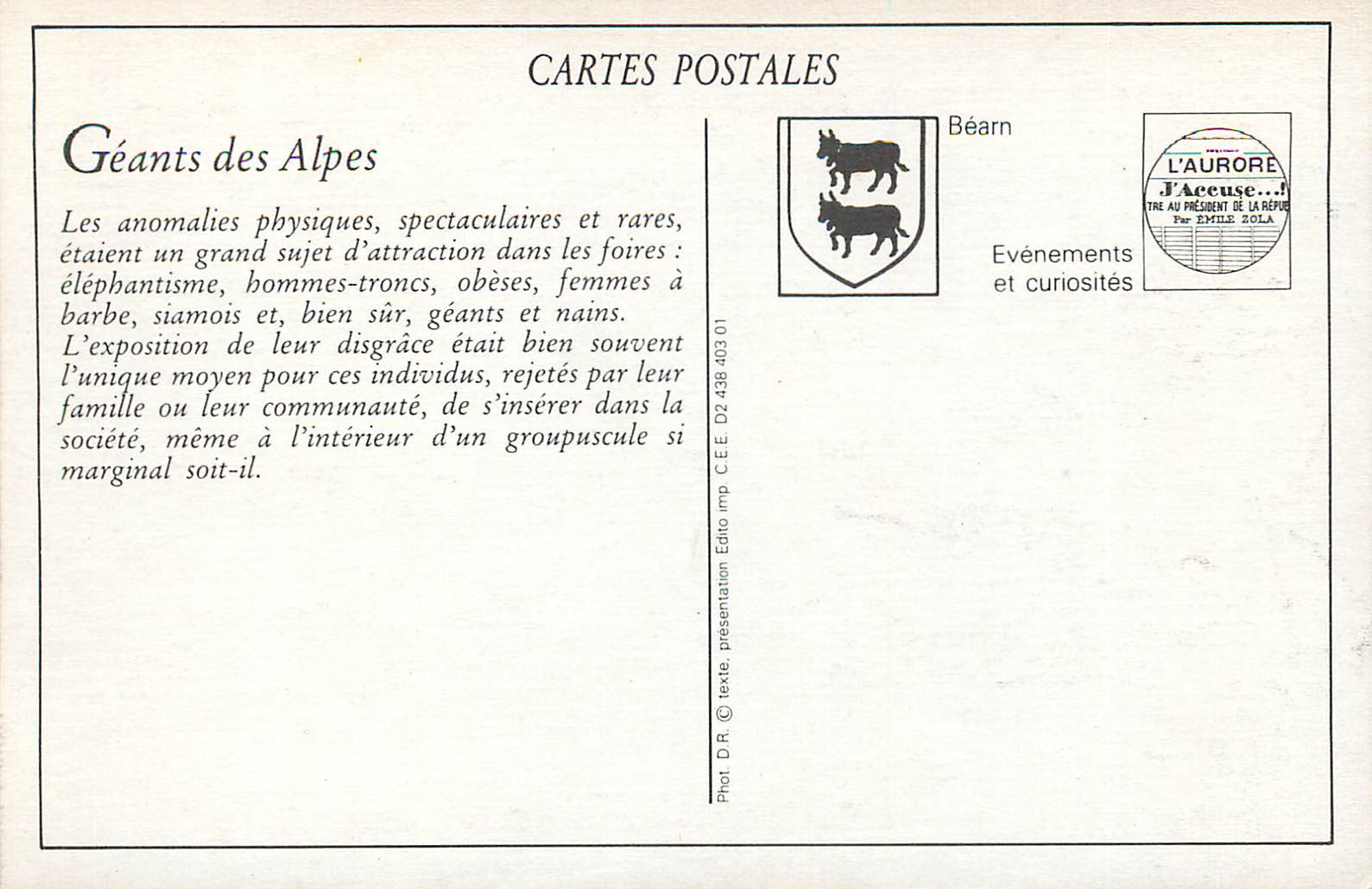REPRO Interessante exhibition Les Geants des Alpes — Rückseite