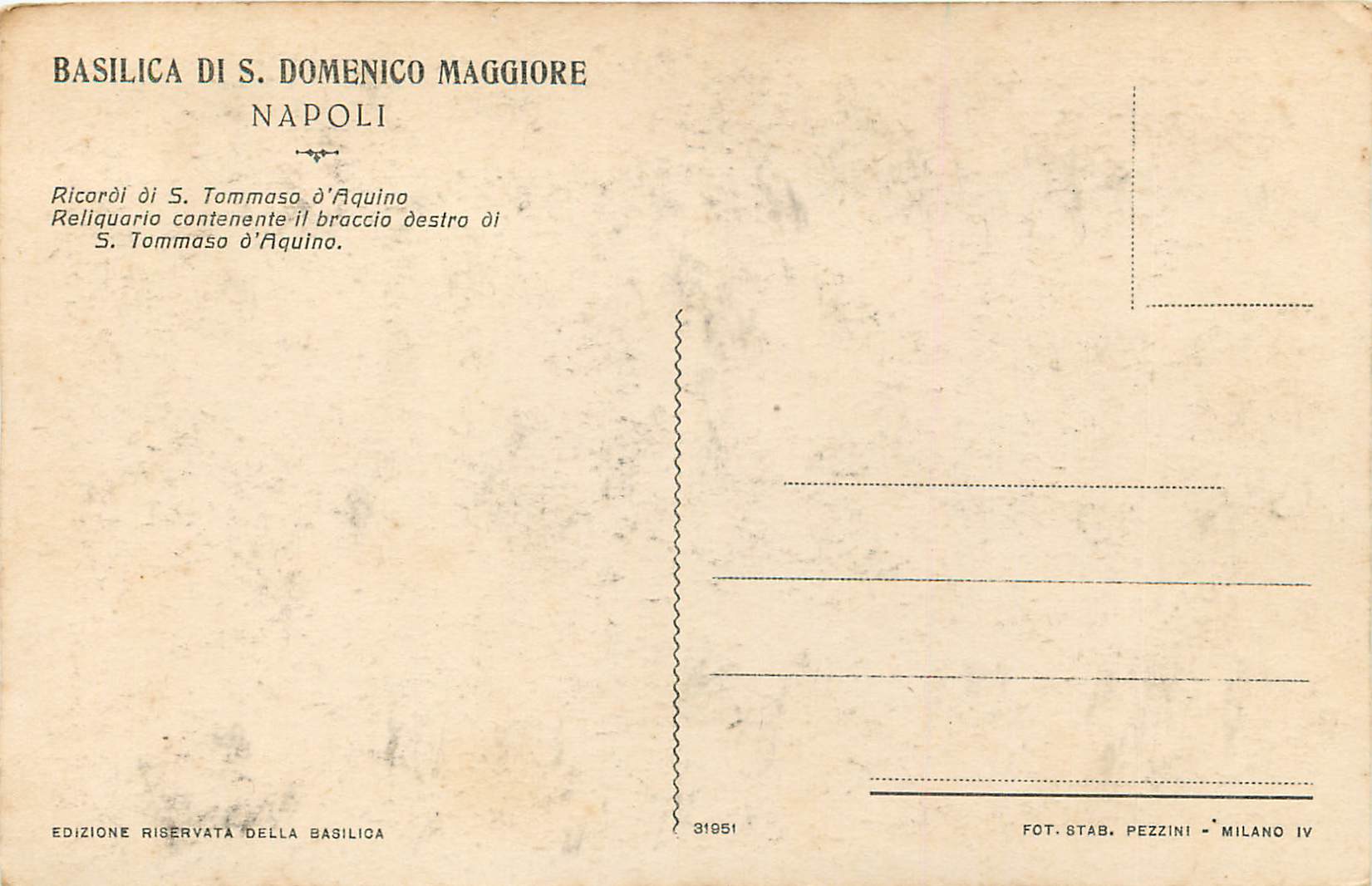 CPA Basilica di S Domenico Maggiore — Rückseite