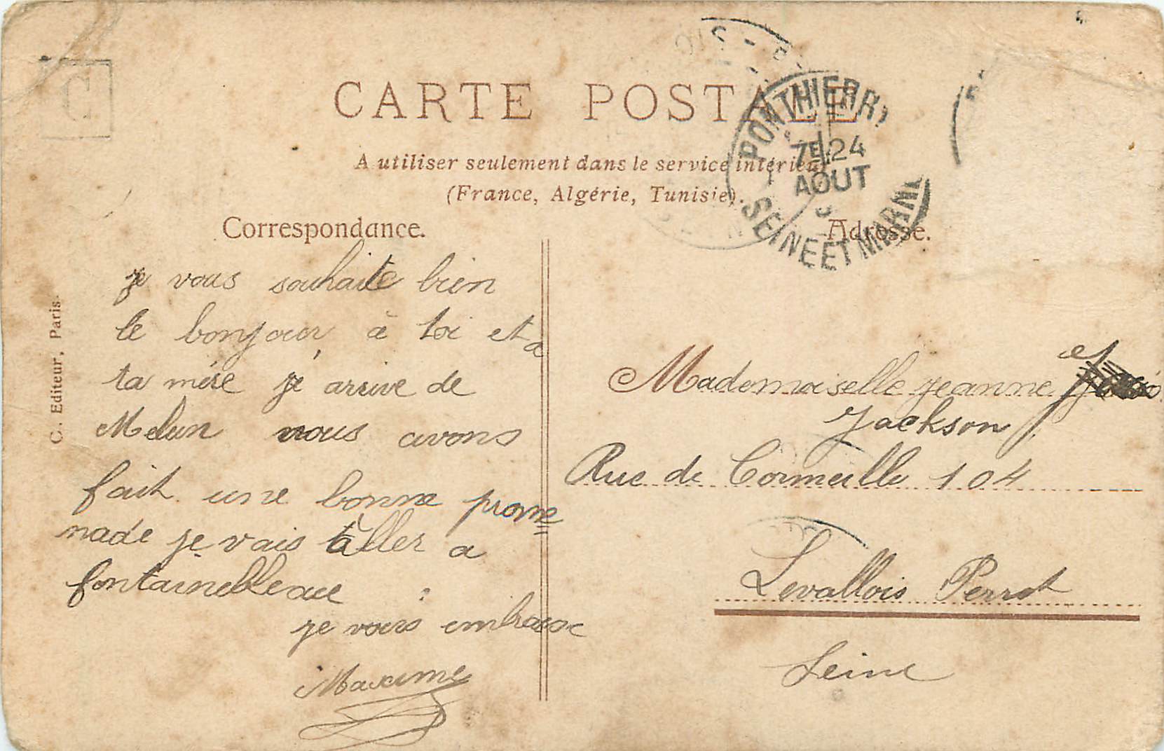 CPA Glaneuses Millet — Verso