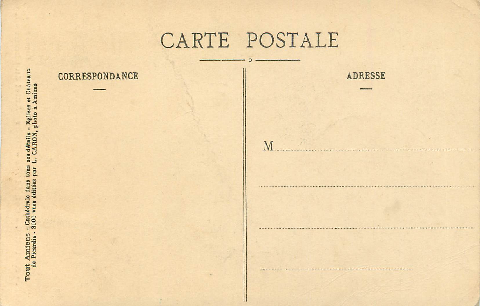 CPA Amiens Cathedrale Maitre Autel du Choeur — Rückseite