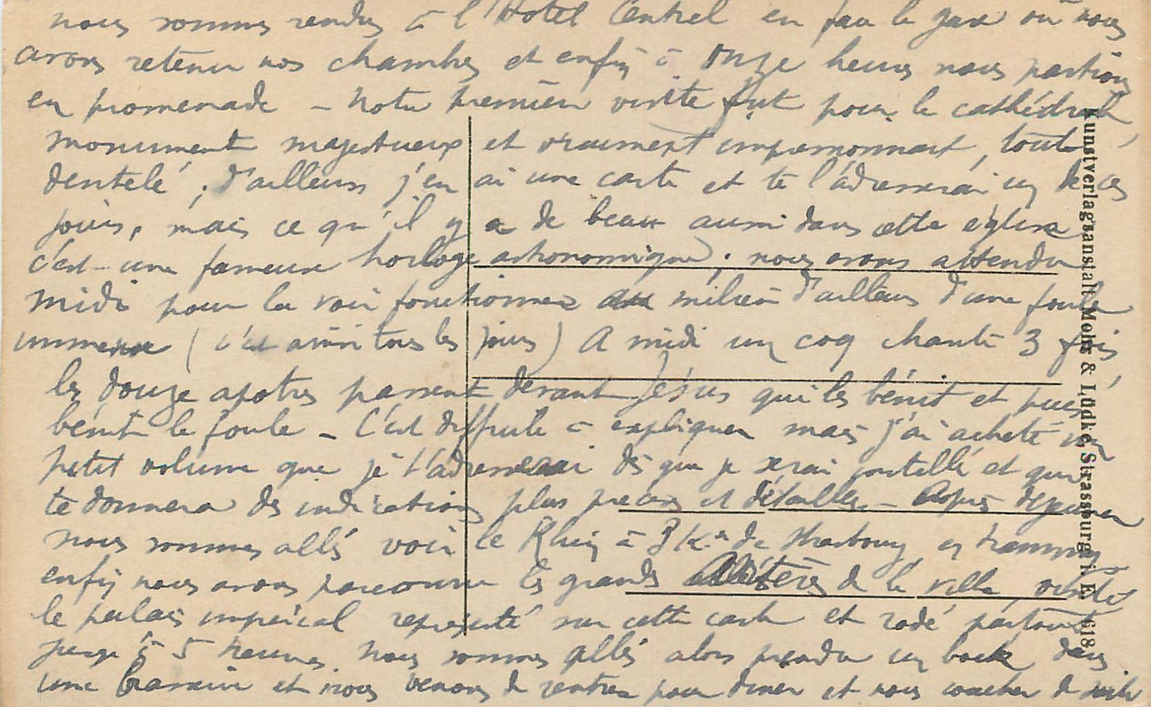 CPA Strasbourg Kaiserpalast — Verso