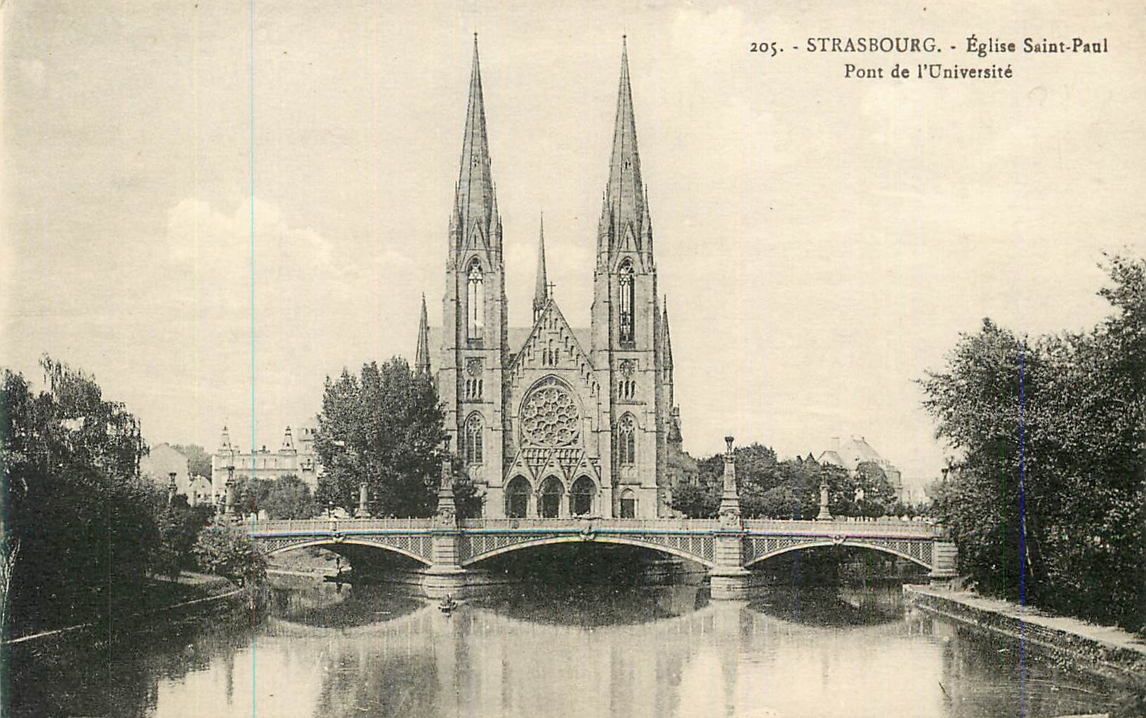 CPA Strasbourg Eglise Saint-Paul Pont de l'Universite