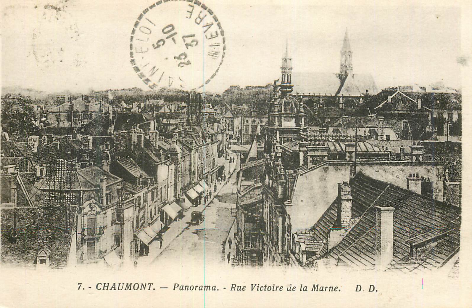 CPA Chaumont Panorama Rue Victoire de la Marne