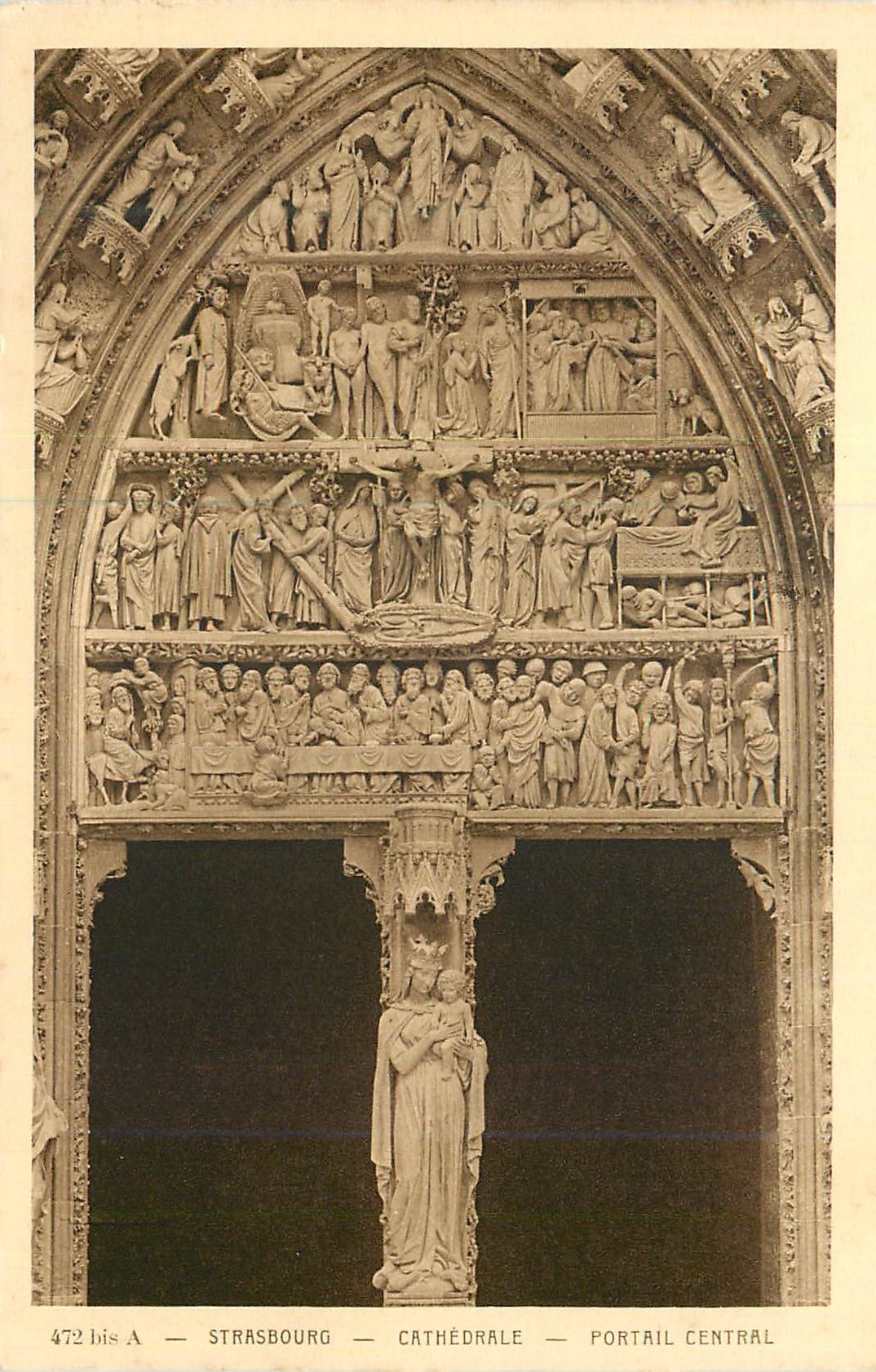 CPA Strasbourg Cathedrale Portail Central