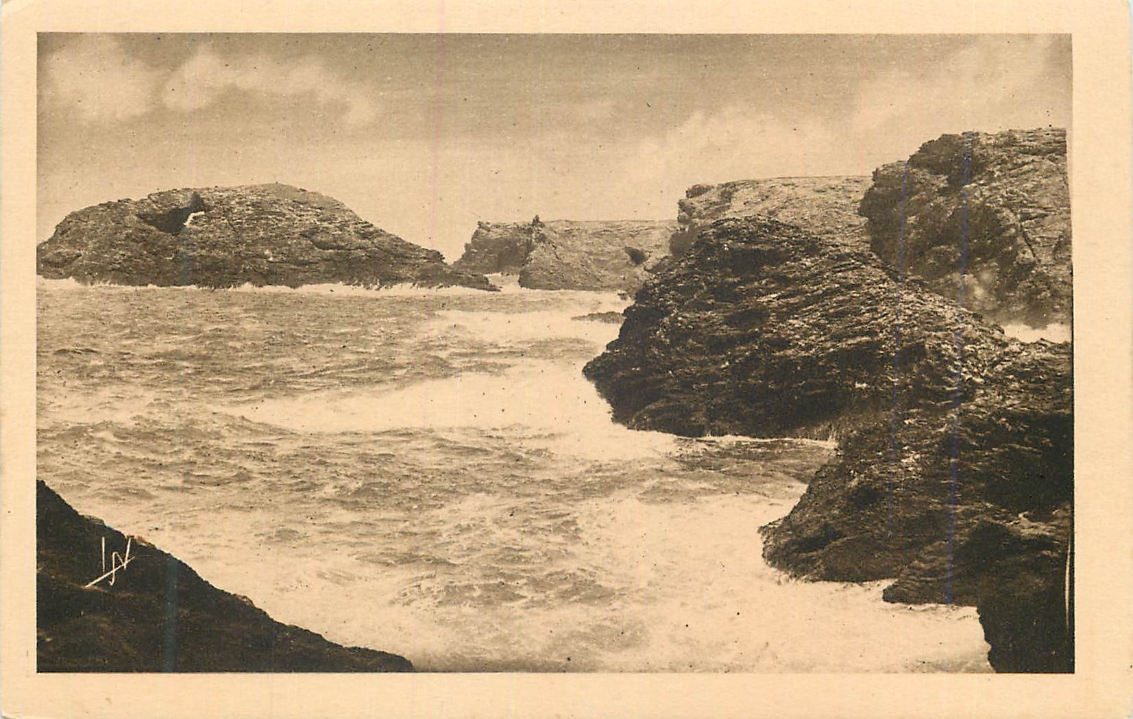 CPA Belle-Isle La Roche percee La Pointe du Vieux Chateau