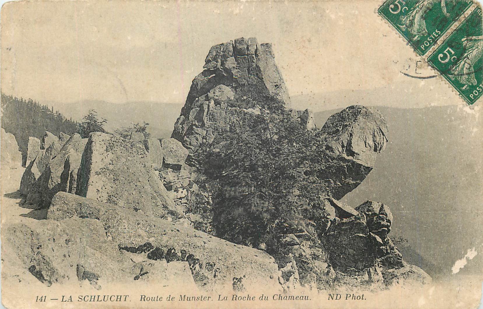 CPA La Schlucht Route de Manster La Roche du Chameau