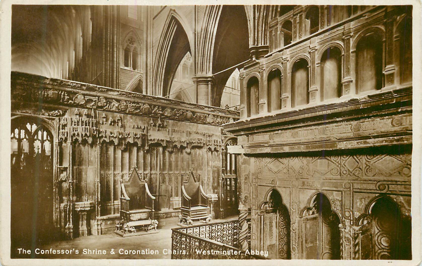 CPA The Confessor's Shrine & Coronation Chairs Westminster Abbey
