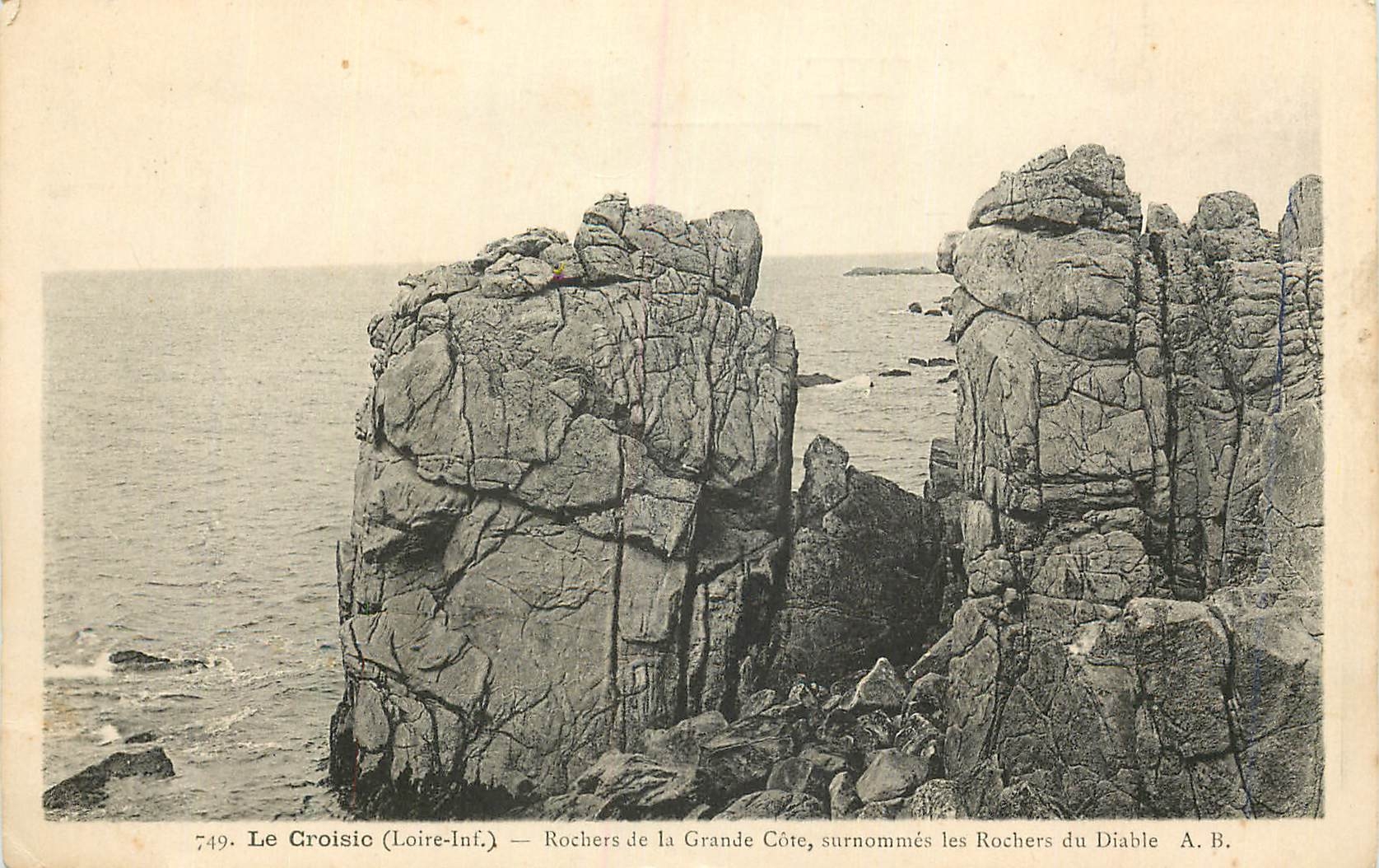 CPA Le Croisic (Loire Inf) Rochers de la Grande Cote surnommes les Rochers du Diable
