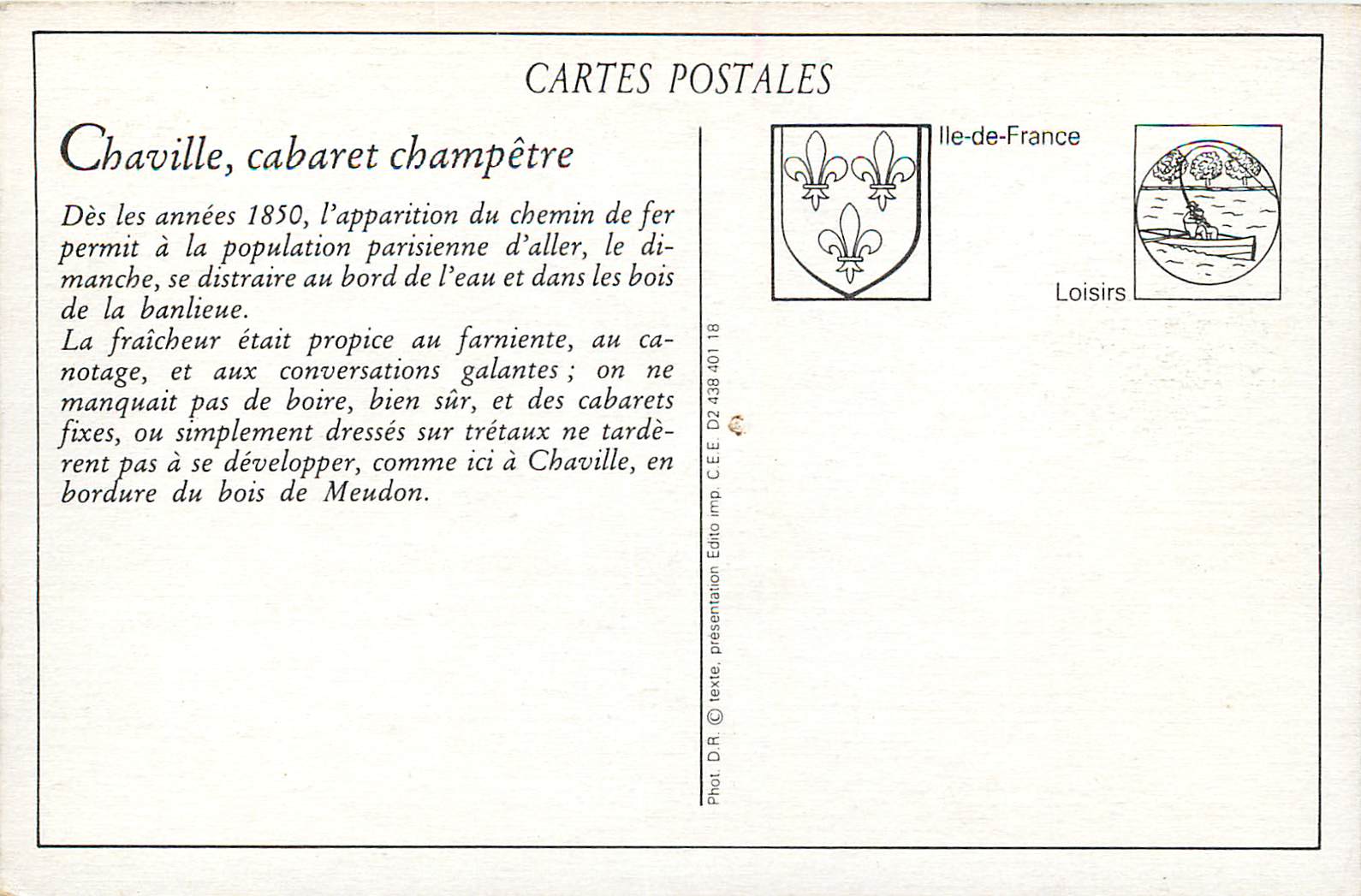 REPRO Chaville Au bord de l'Etang de l'Ursine Cabaret Champetre — Rückseite