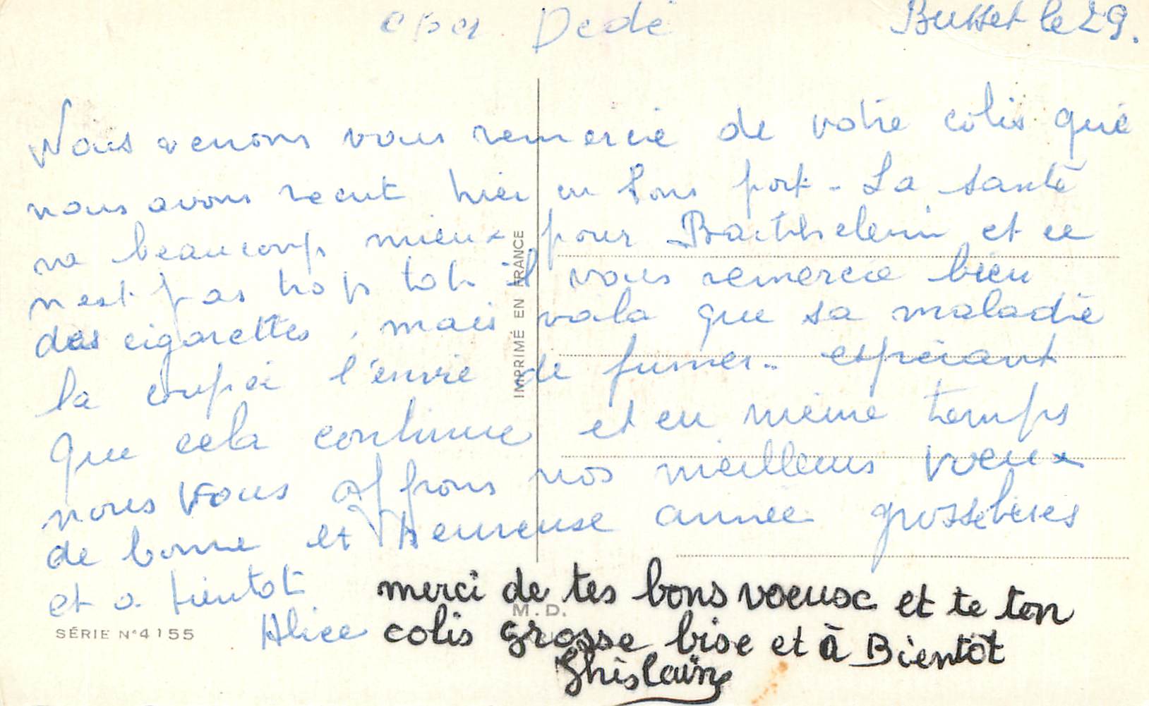 CPA Bonne Annee — Rückseite