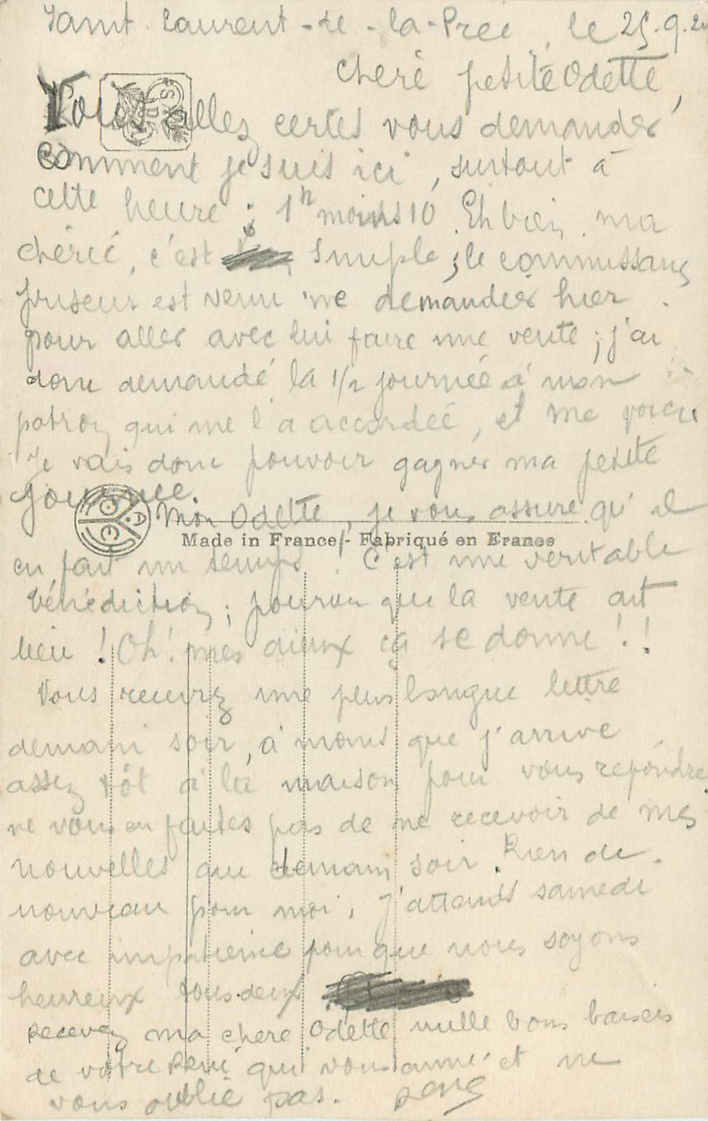 CPA Salon de Paris Automne Rigolot — Verso