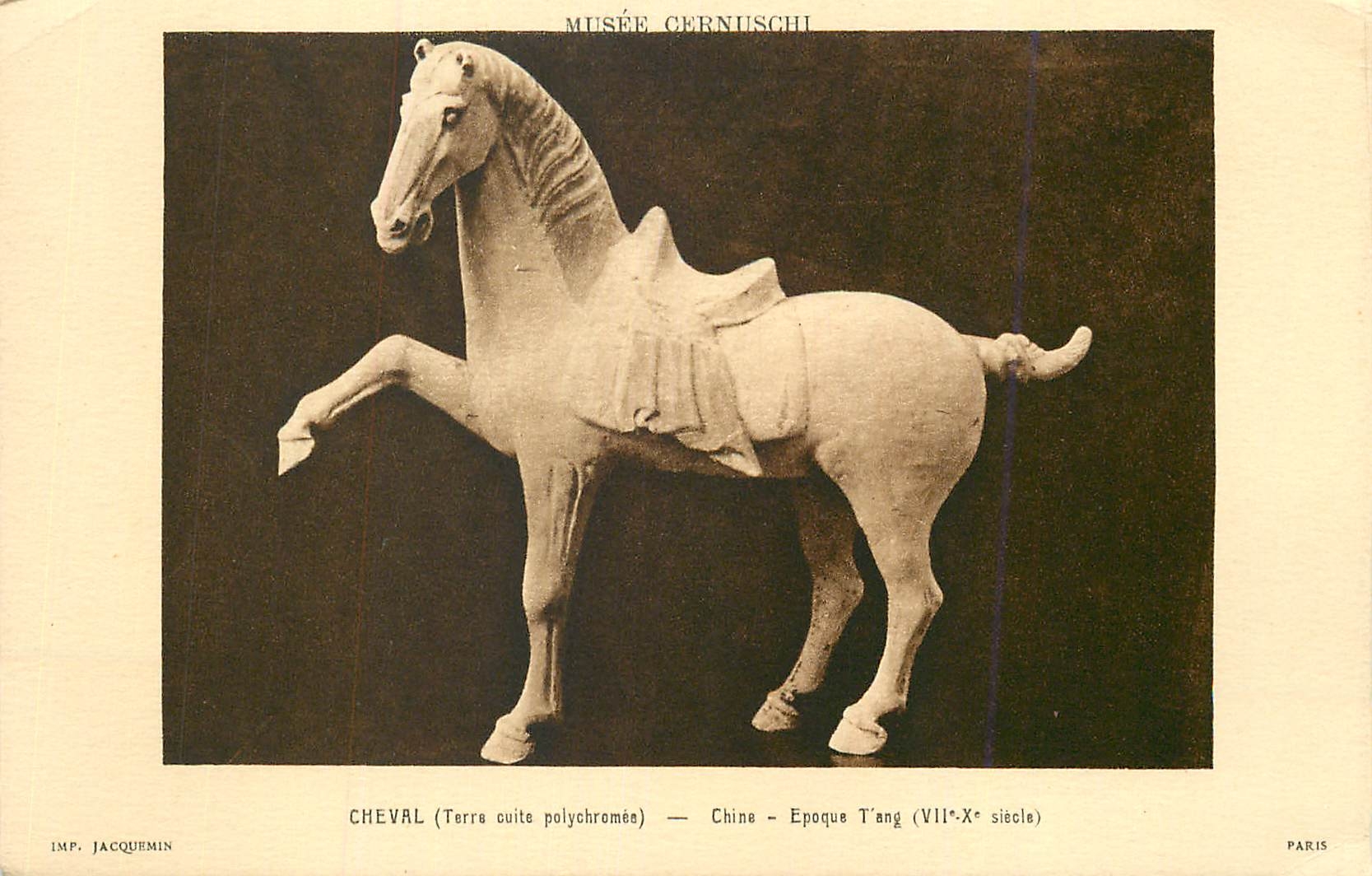 CPA Musee Cernushi Cheval (Terre suite polychromee) China Epoque Tang