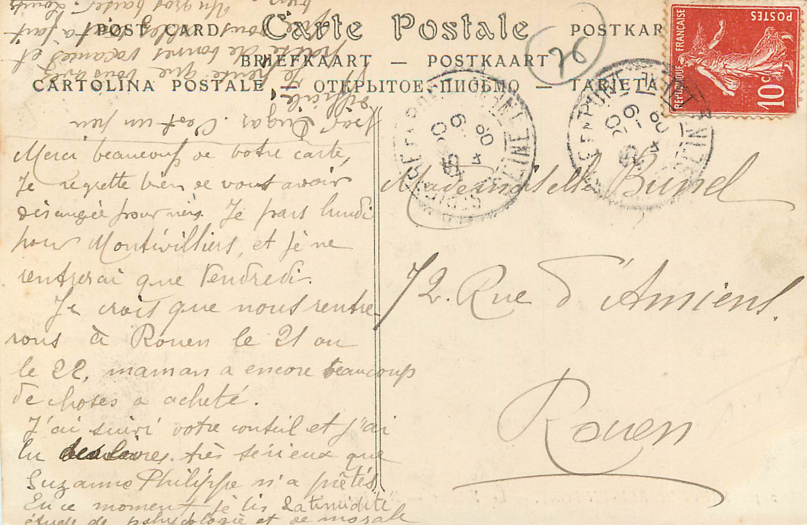 CPA Saint-Pierre-en-Port Les Falaises — Rückseite