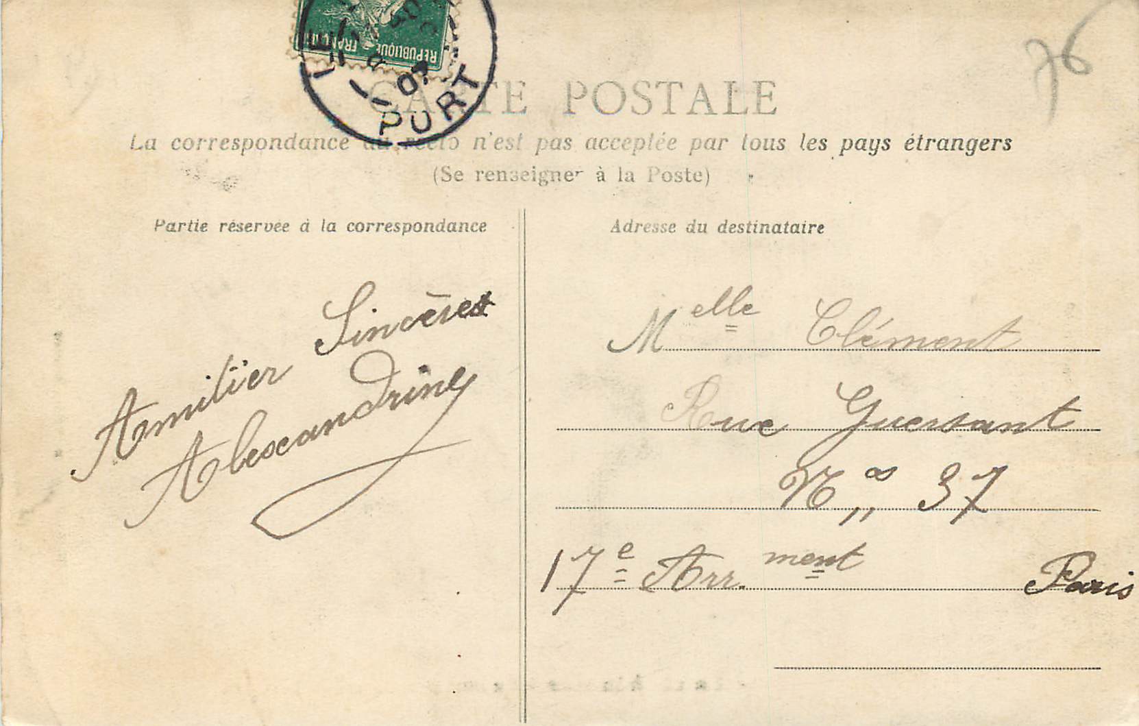CPA La vie a la mer En attendant l'heure de la maree — Verso