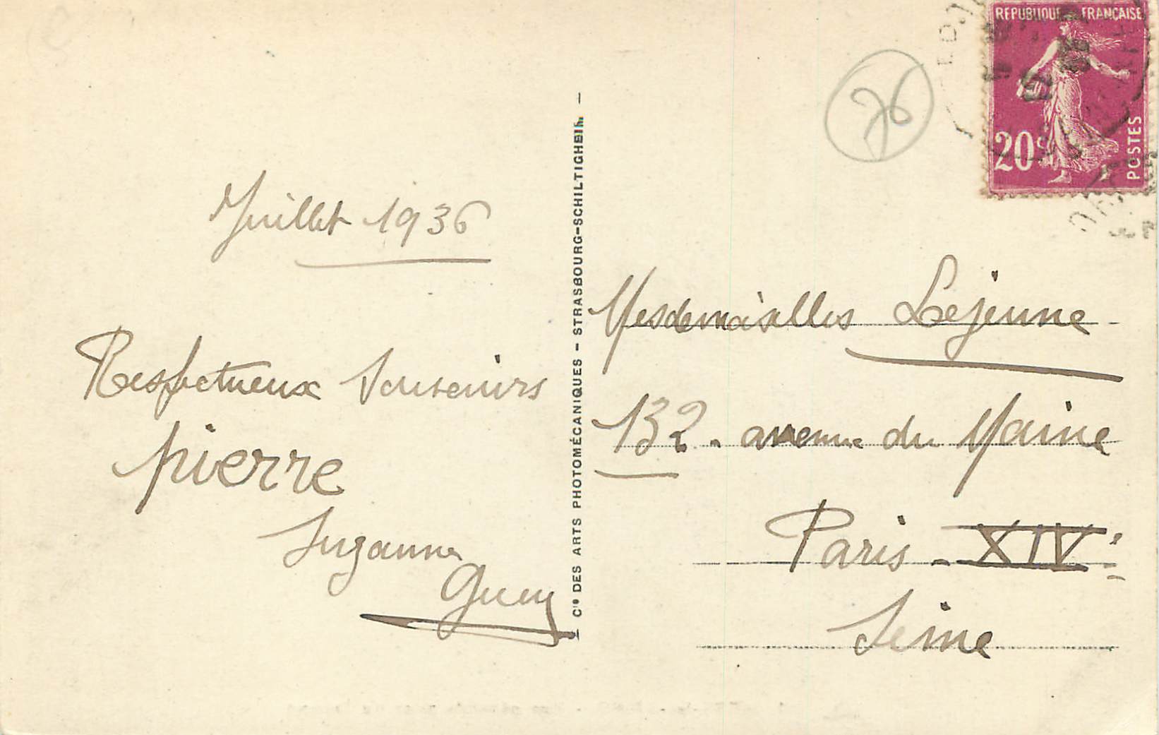 CPA Mers-les-Bains Vue generale prise du Treport — Verso