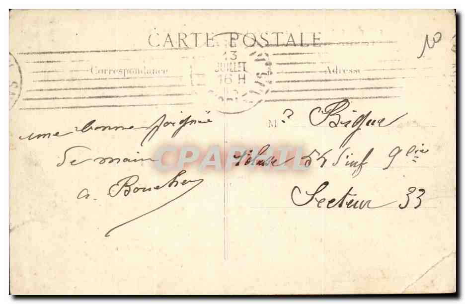 Paris 14 - Le Lion de Belfort - Boulevard Raspail et Rue Denfert Rochereau - CPA  — Rückseite