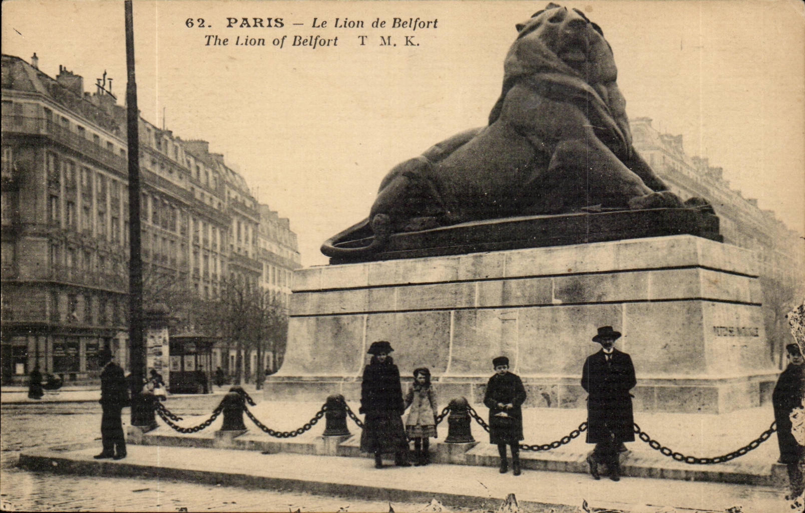 Paris 14 - Le Lion de Belfort - Bartholdi - Sculpteur - Boulevard Raspail et Rue Denfert Rochereau - CPA 