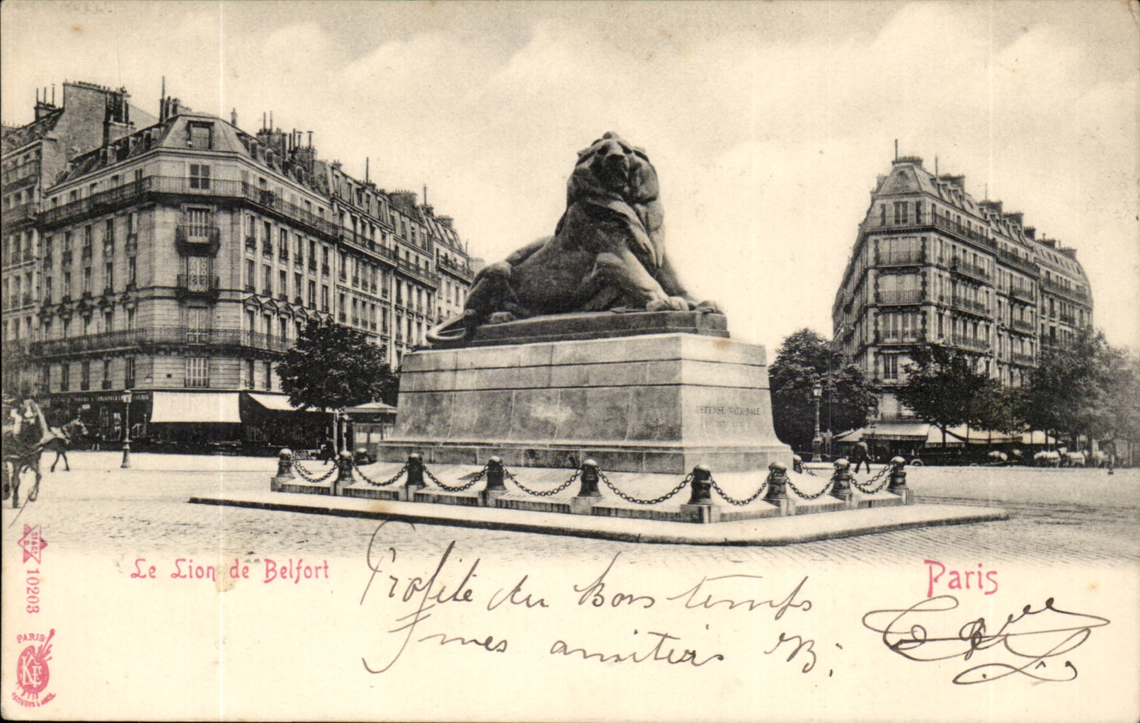 Paris 14 - Le Lion de Belfort - Bartholdi - Sculpteur - Boulevard Raspail et Rue Denfert Rochereau - CPA 