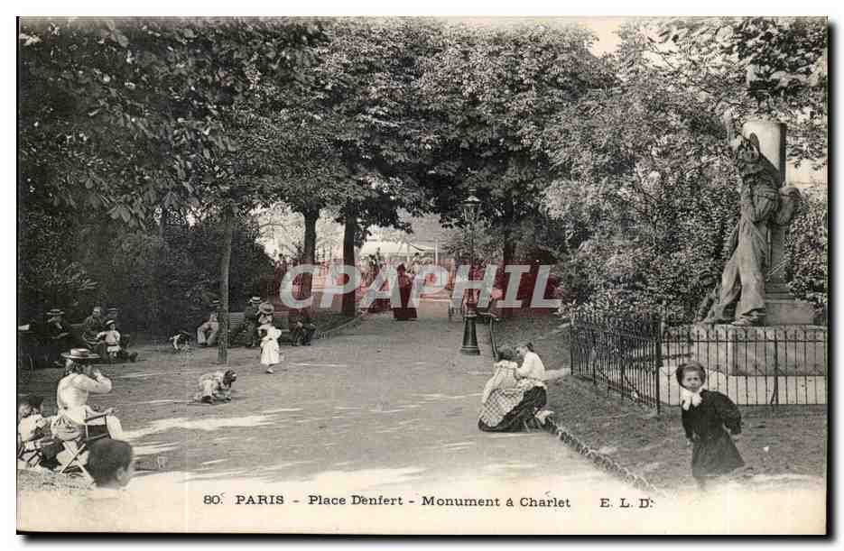 Paris 14 - Place Denfert - Monument a Charlet - CPA 