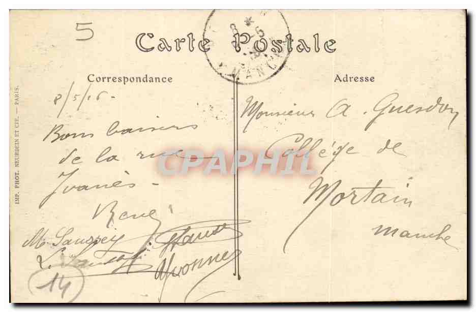 Paris 14 - Le Lion de Belfort - Boulevard Raspail et Rue Denfert Rochereau - CPA  — Rückseite