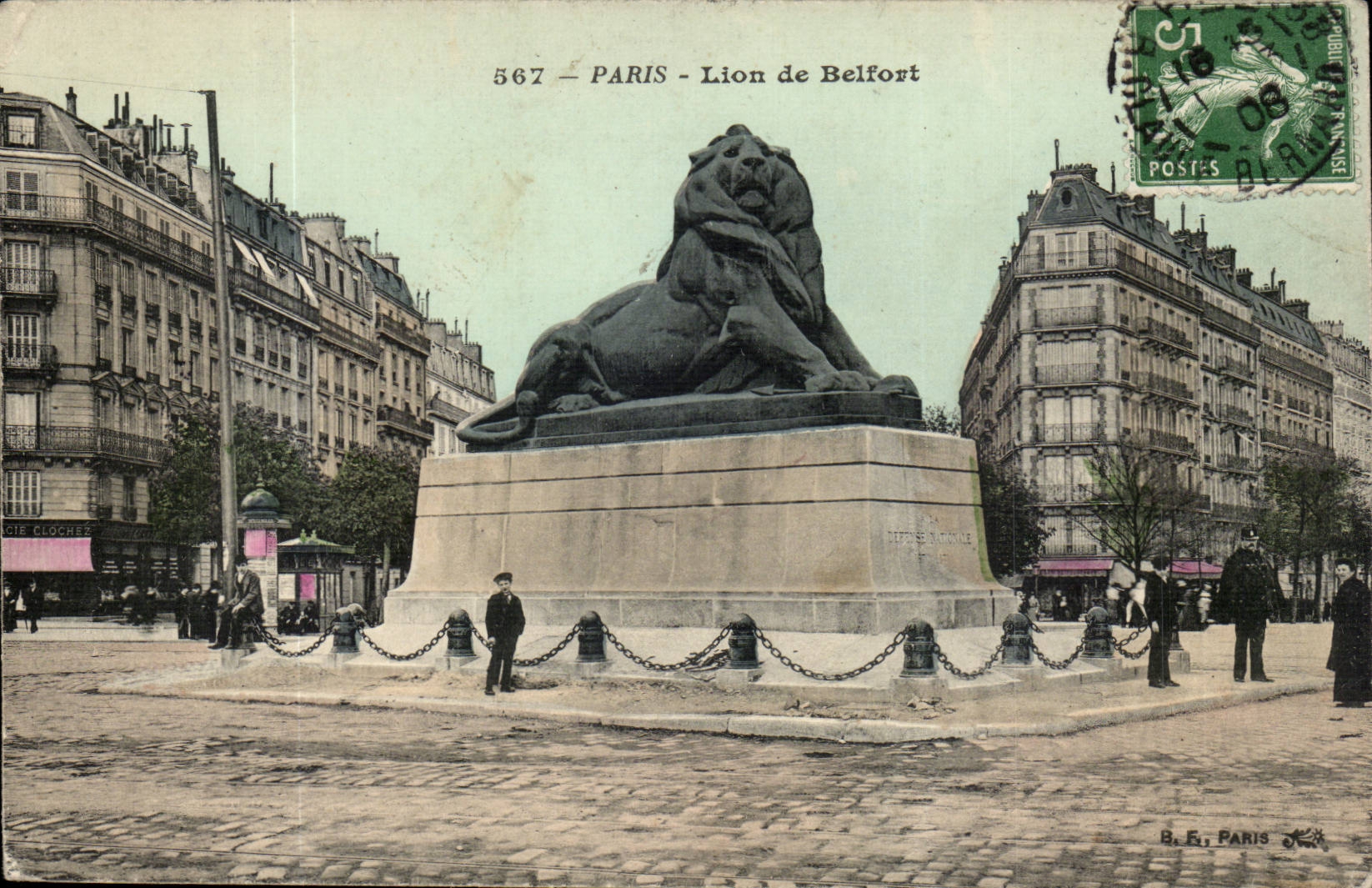 Paris - 14 - Le Lion de Belfort - Bartholdi - Sculpteur - Boulevard Raspail et Rue Denfert Rochereau - CPA 